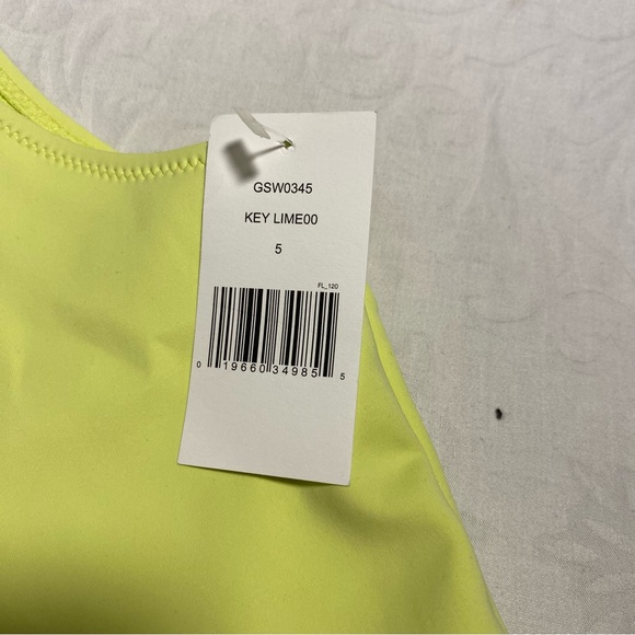 New With Tags Good American Key Lime Swim Bikini Top Tank Yellow 2XL (5) 2X Suit - Picture 3 of 13